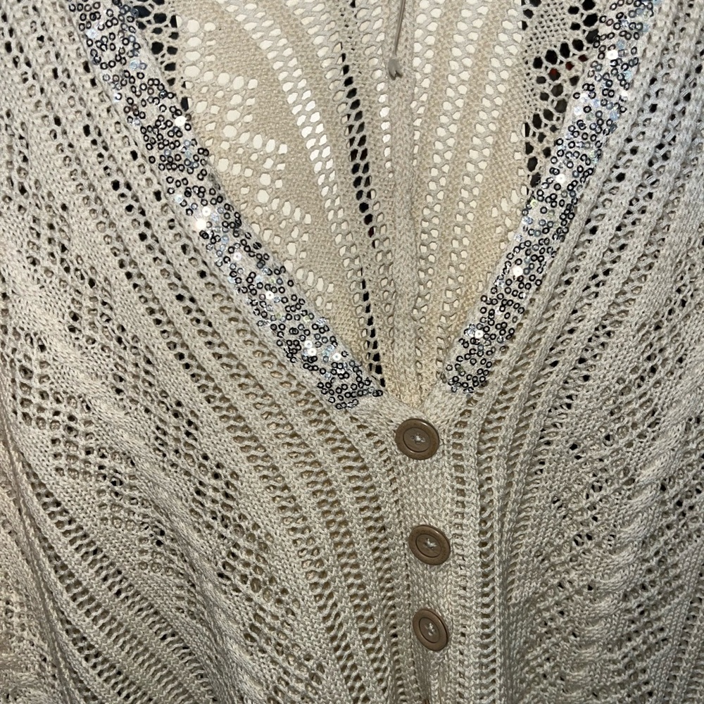 💎Boutique💎Cream Knit short-sleeved Button-Up Cropped Cardigan  one of my faves! - Picture 2 of 7